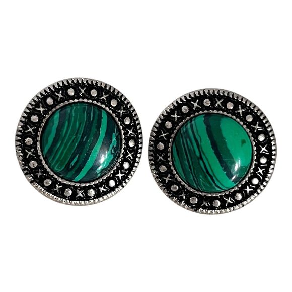 New Boutique Earrings Semi Precious Green Stone Premier Chic 13F - Picture 3 of 3